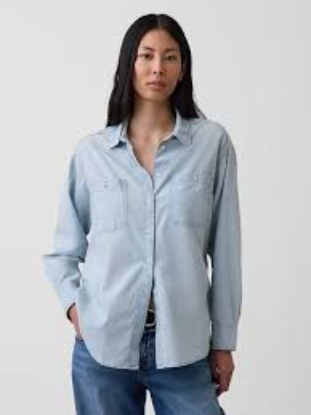 GAP Light Blue Button-Down Denim Big Shirt